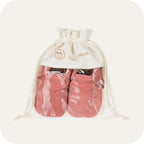 Chaussons mocassins bébé en suède – Corail