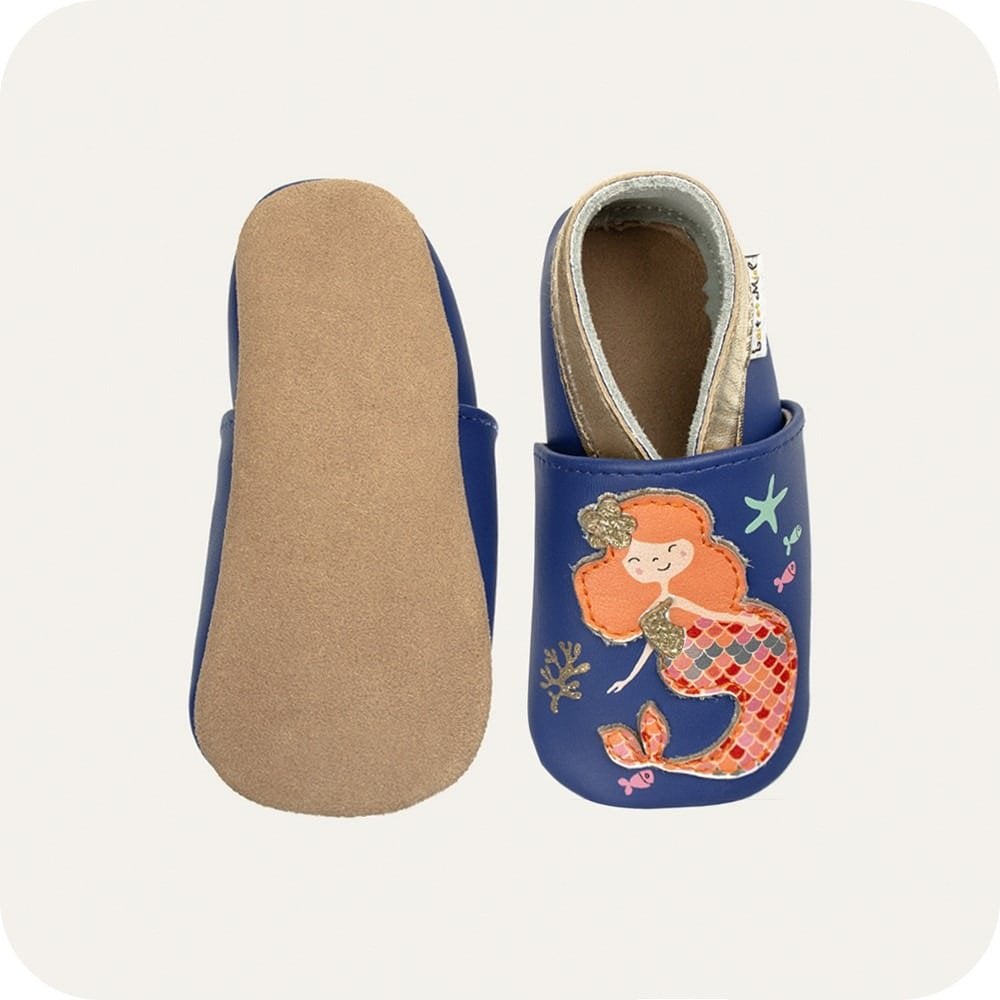 Chaussons bébé en cuir souple – Sirène