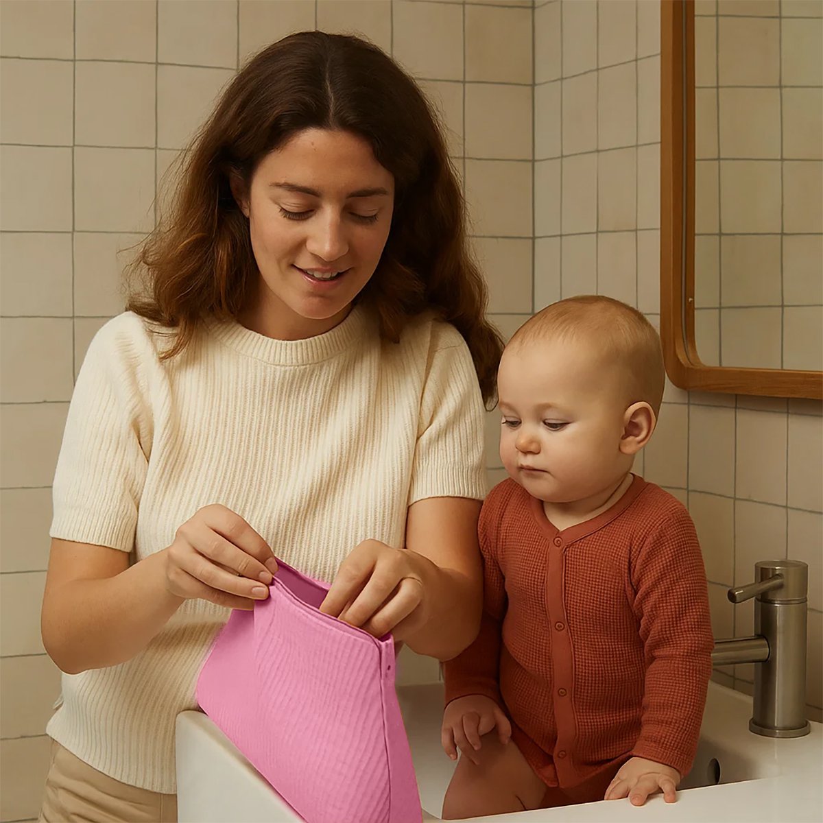 Trousse de Toilette en Coton Bio Rose