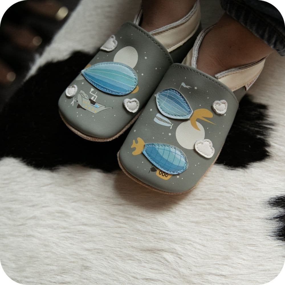 Chaussons bébé en cuir souple – Zeppelin