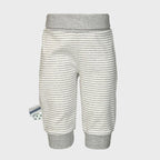 Pantalon Bébé en Coton Bio –  Rayures Gris Brume