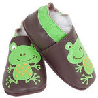 Chaussons bébé en cuir souple – Grenouille Pep’s