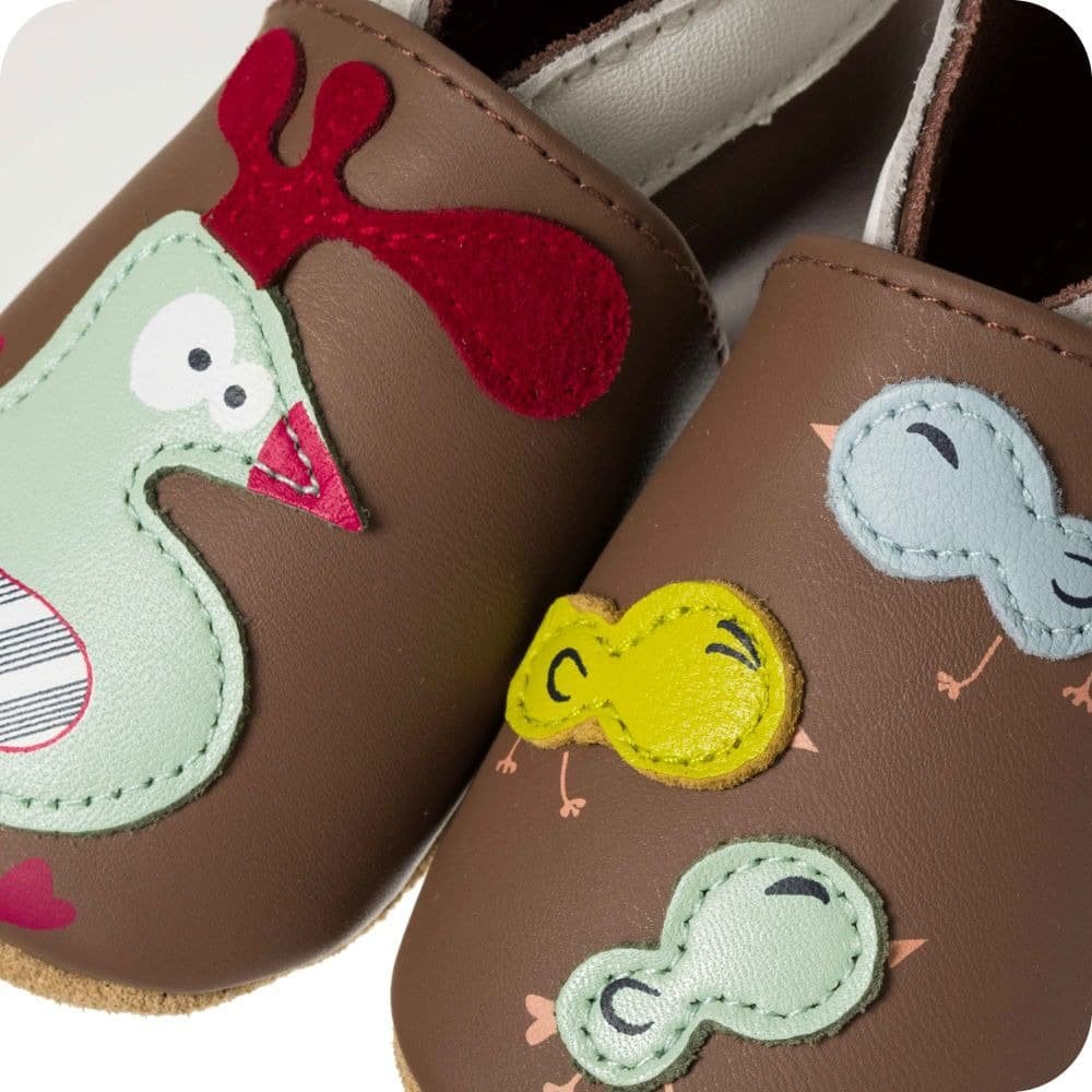 Chaussons bébé en cuir souple – Poulailler