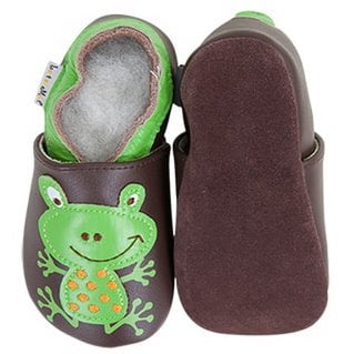 Chaussons bébé en cuir souple – Grenouille Pep’s