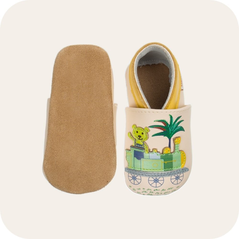 Chaussons bébé en cuir souple – Petit Train