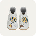 Chaussons bébé en cuir souple – Montgolfière