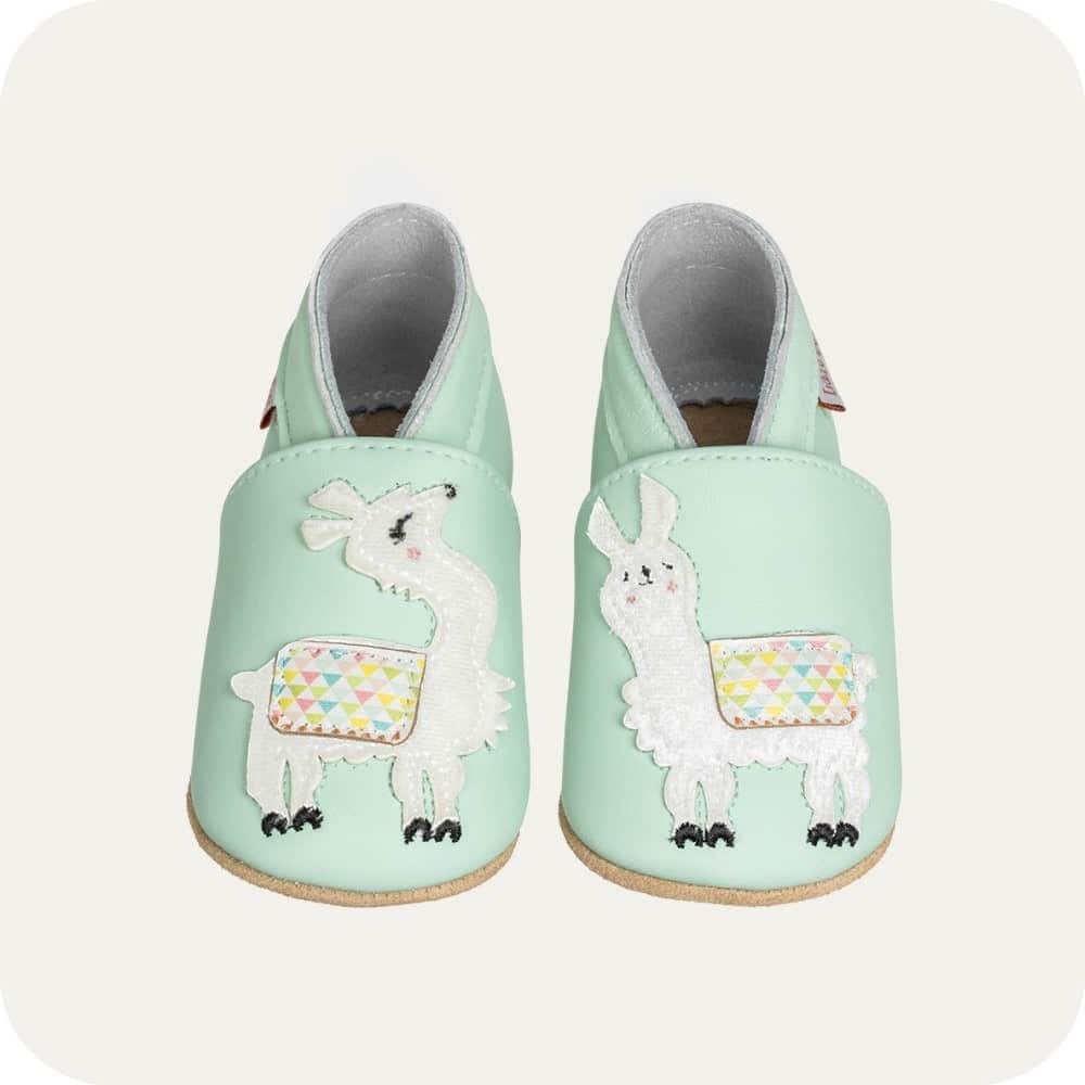 Chaussons bébé en cuir souple – Lamas