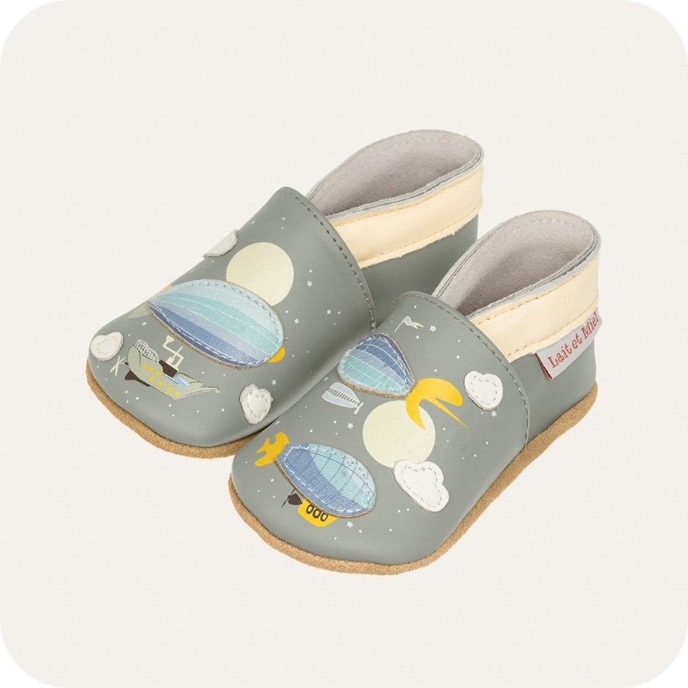 Chaussons bébé en cuir souple – Zeppelin