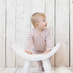 Pyjama Une-Pièce en Coton Bio - Rose mélangé