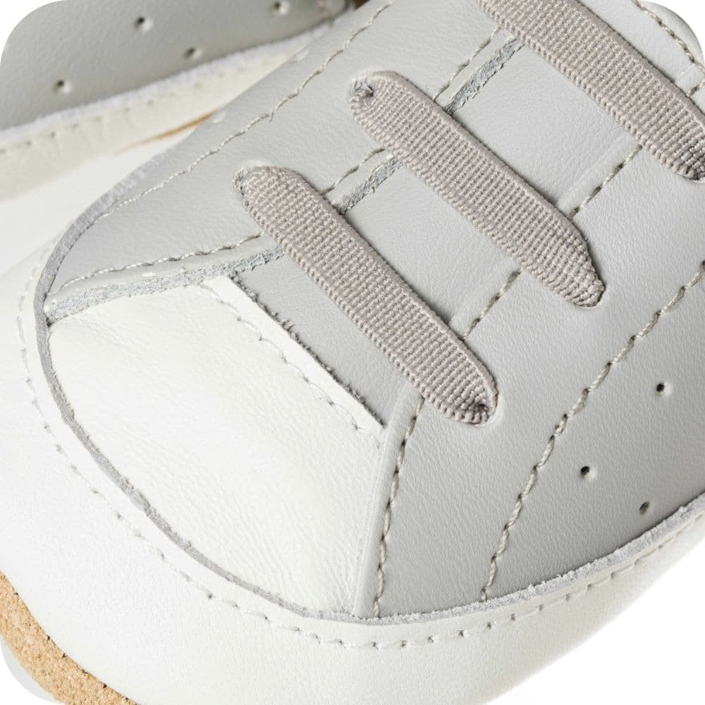 Chaussons bébé en cuir souple – Baskets grises