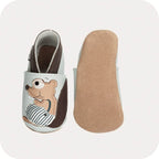 Chaussons bébé en cuir souple – Écureuil