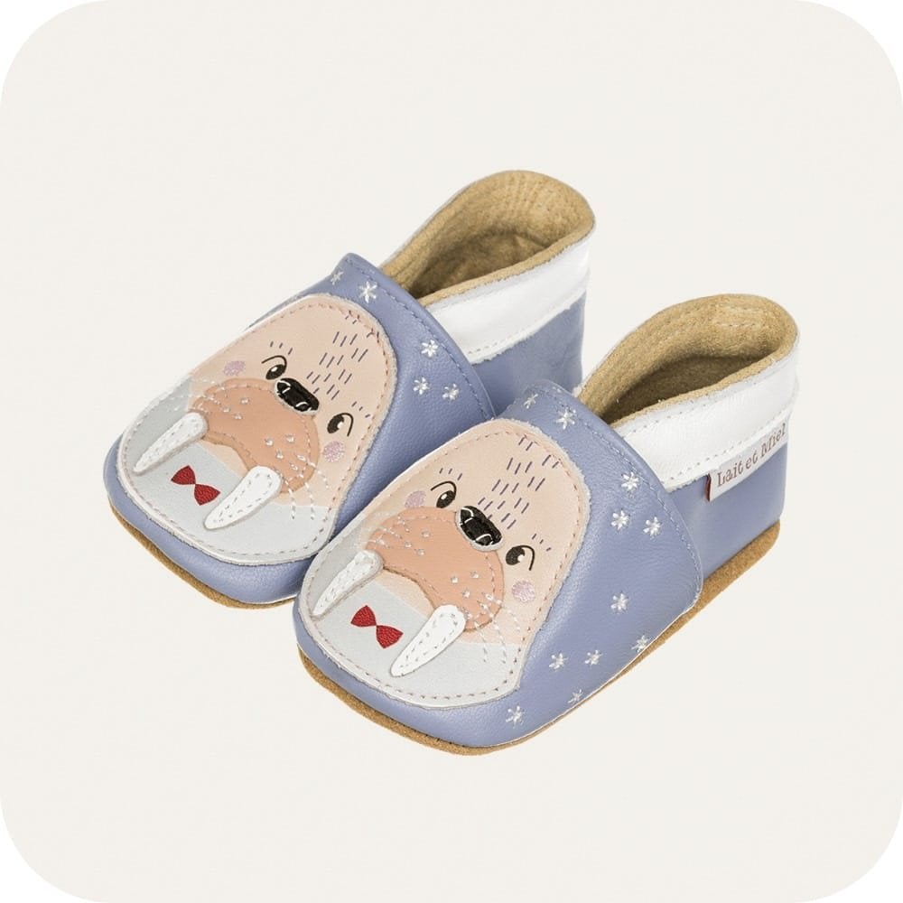 Chaussons bébé en cuir extra souple – Morse