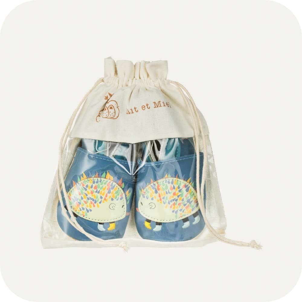 Chaussons bébé en cuir souple – Hérisson
