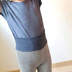 Legging Bébé en Coton Bio - Rayé Indigo