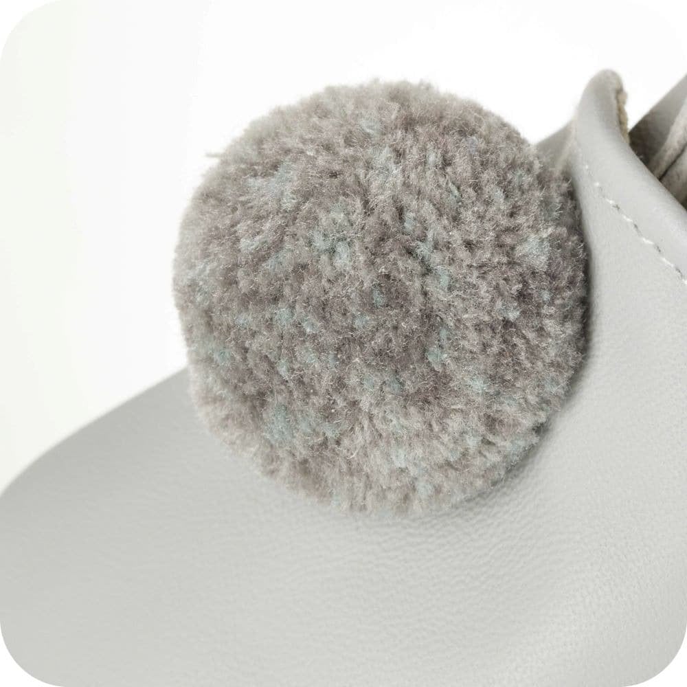 Chaussons bébé à pompons – Gris