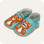 Chaussons bébé en cuir souple – Tigreau