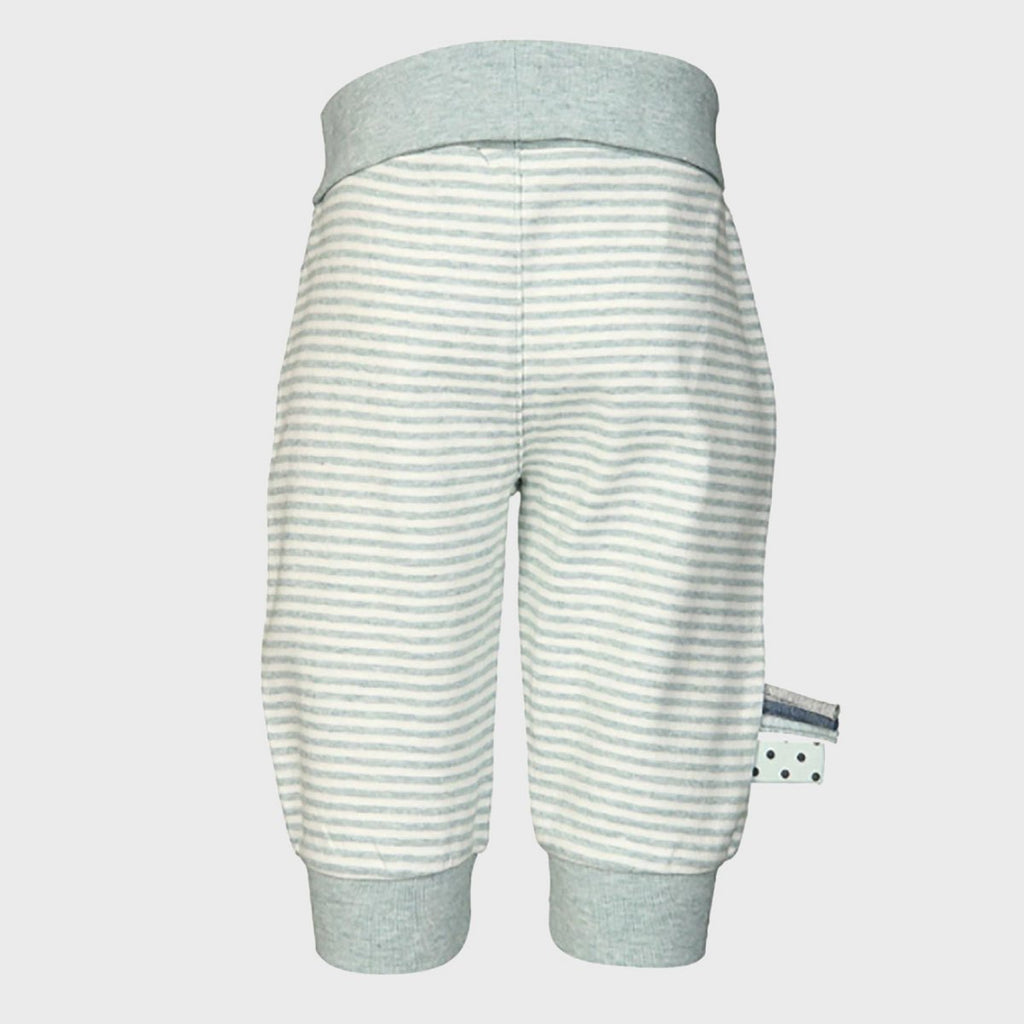 Pantalon Bébé en Coton Bio - Rayures Turquoises