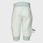 Pantalon Bébé en Coton Bio - Rayures Turquoises