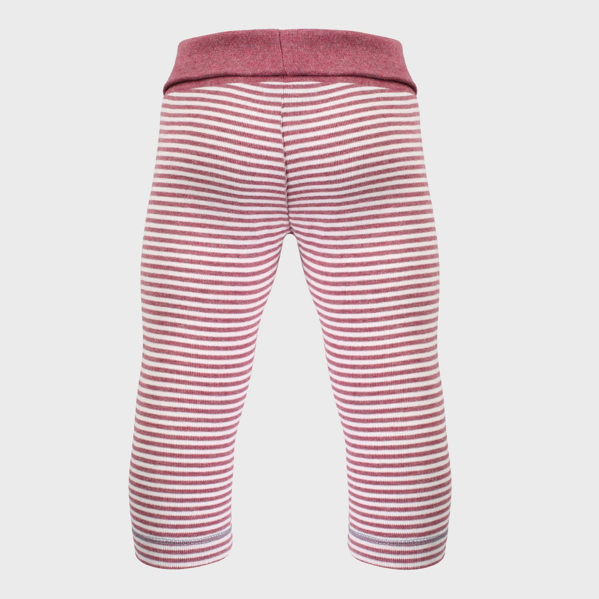 Legging Bébé en Coton Bio – Bordeaux & Rayures Écru