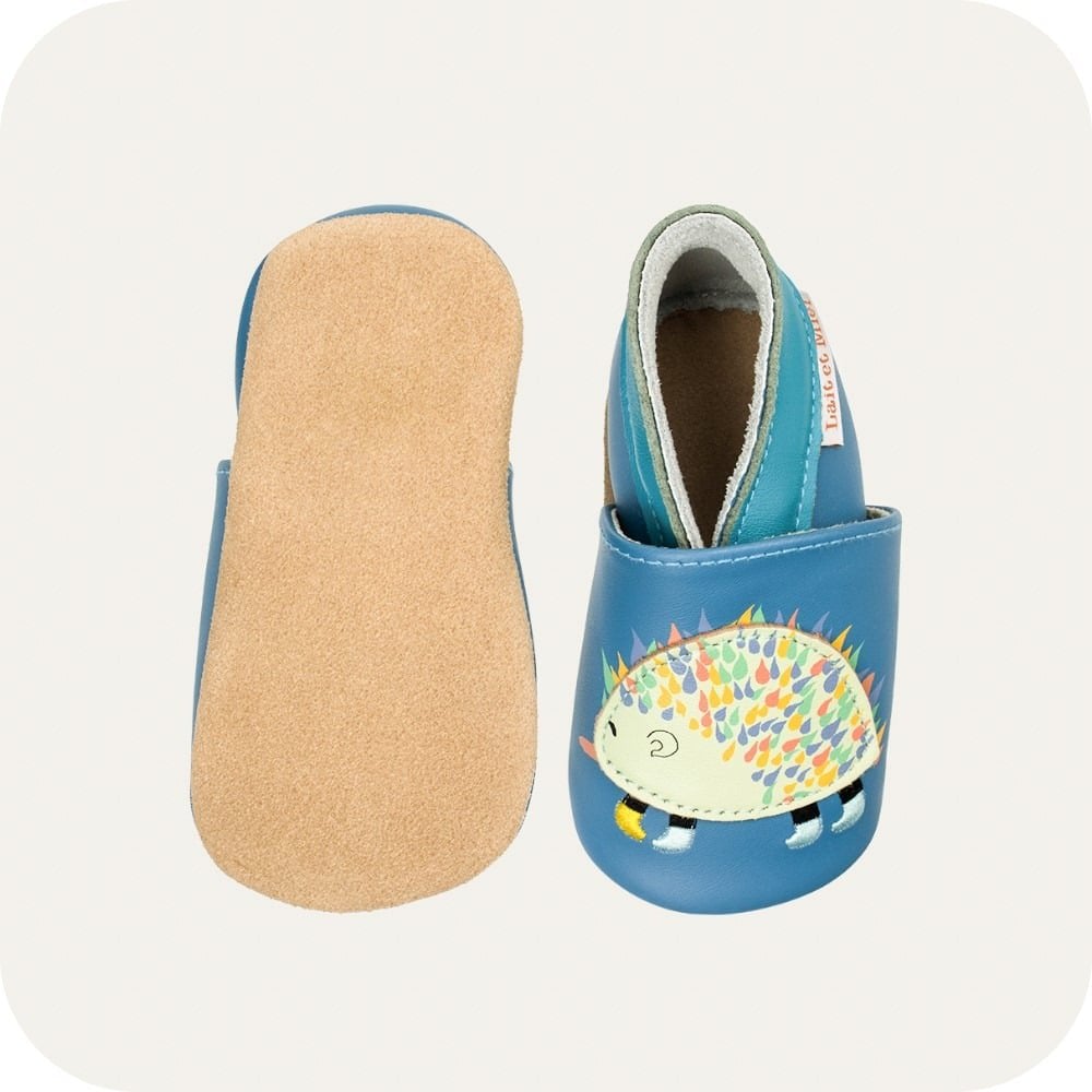 Chaussons bébé en cuir souple – Hérisson