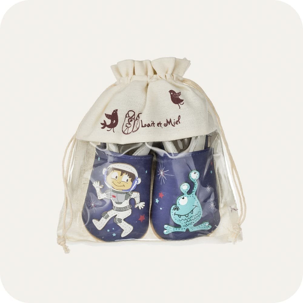 Chaussons bébé en cuir souple – Spationaute