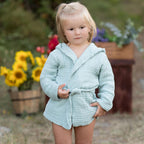 Peignoir en mousseline bio - Menthe