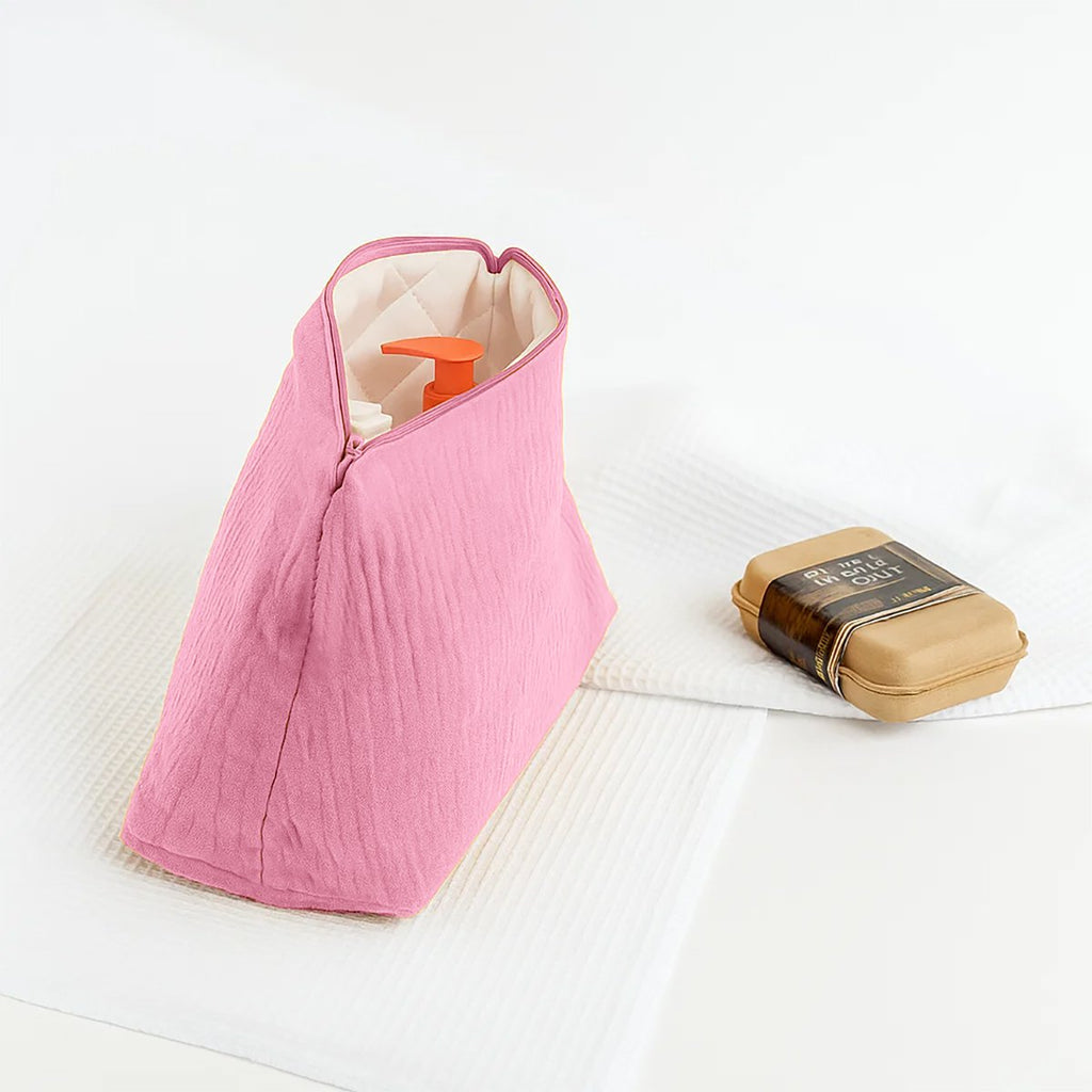 Trousse de Toilette en Coton Bio Rose