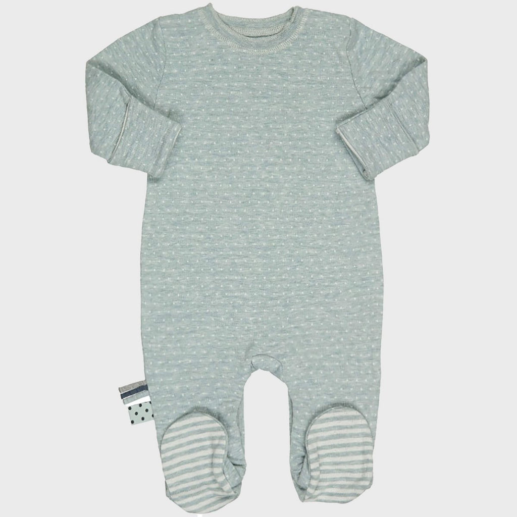 Pyjama Une-Pièce en Coton Bio – Aqua mélangé