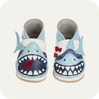 Chaussons bébé en cuir souple – Requin Taquin