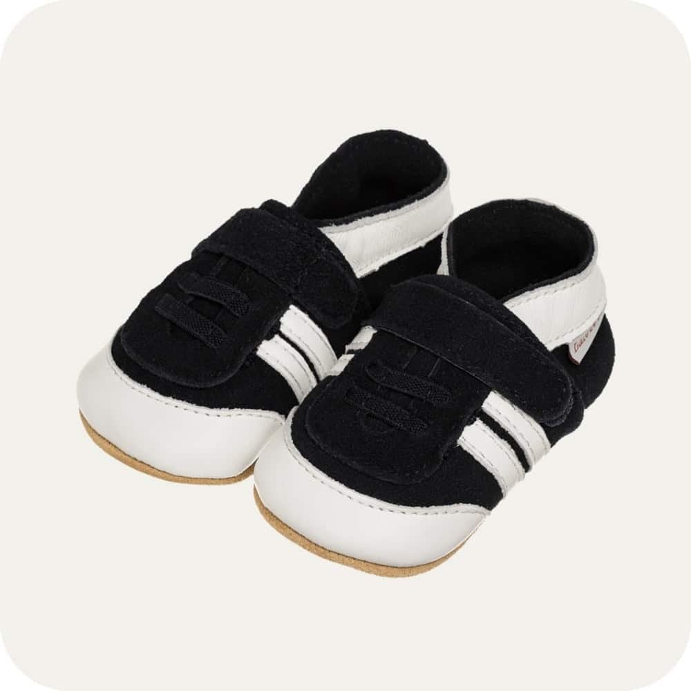 Chaussons bébé en cuir souple – Baskets marine