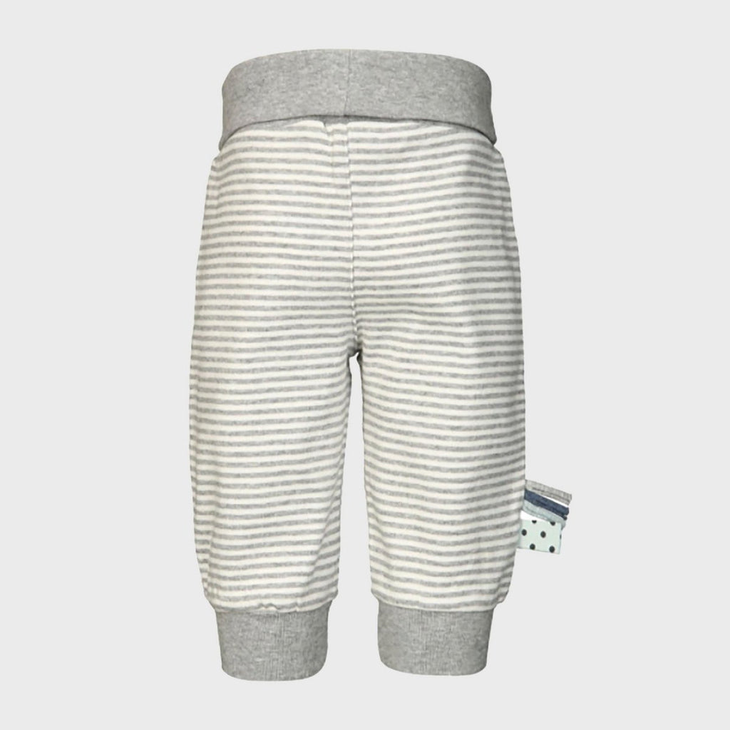 Pantalon Bébé en Coton Bio –  Rayures Gris Brume