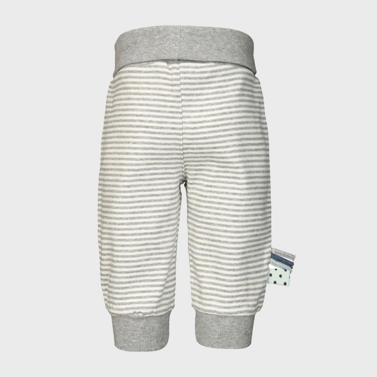 Pantalon Bébé en Coton Bio –  Rayures Gris Brume