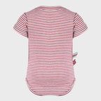 Body Bébé Bio à Manches Courtes – Bordeaux Rayé