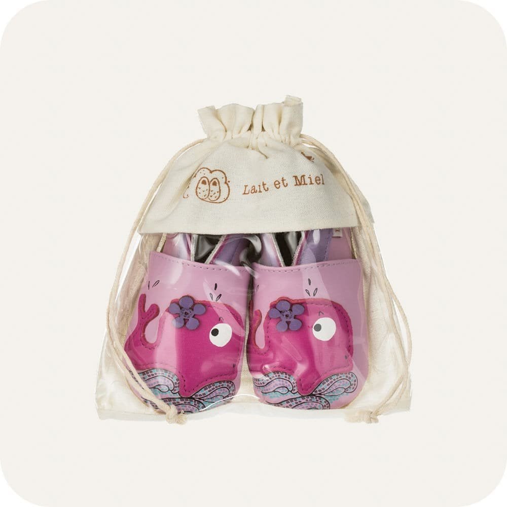 Chaussons bébé en cuir souple – Baleine sportive