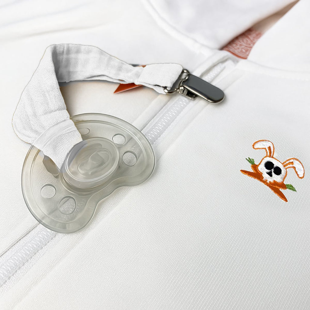 Attache-Tétine en Coton Bio – Teddy Blanc