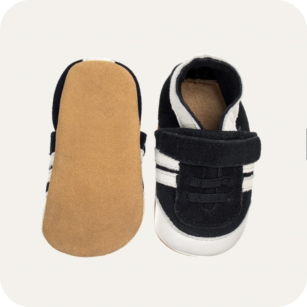 Chaussons bébé en cuir souple – Baskets marine