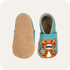 Chaussons bébé en cuir souple – Tigreau