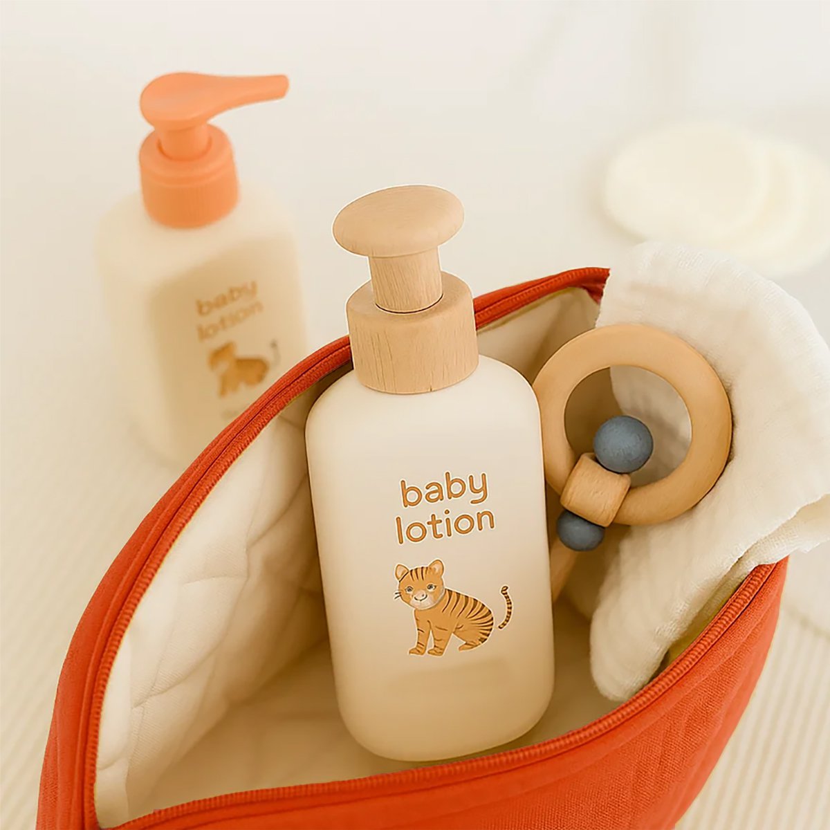 Trousse de Toilette en Coton Bio Fraise