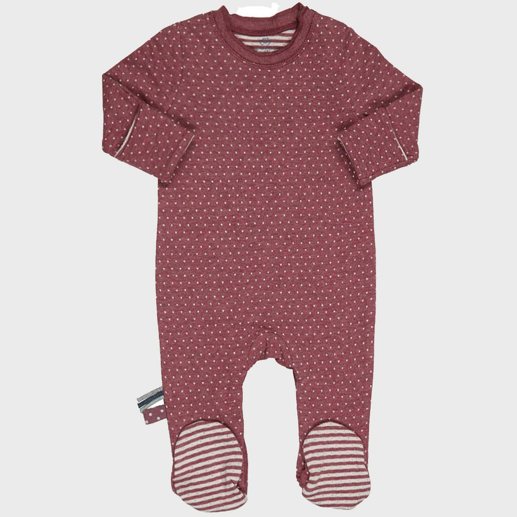 Pyjama Une-Pièce en Coton Bio – Bordeaux Mélange