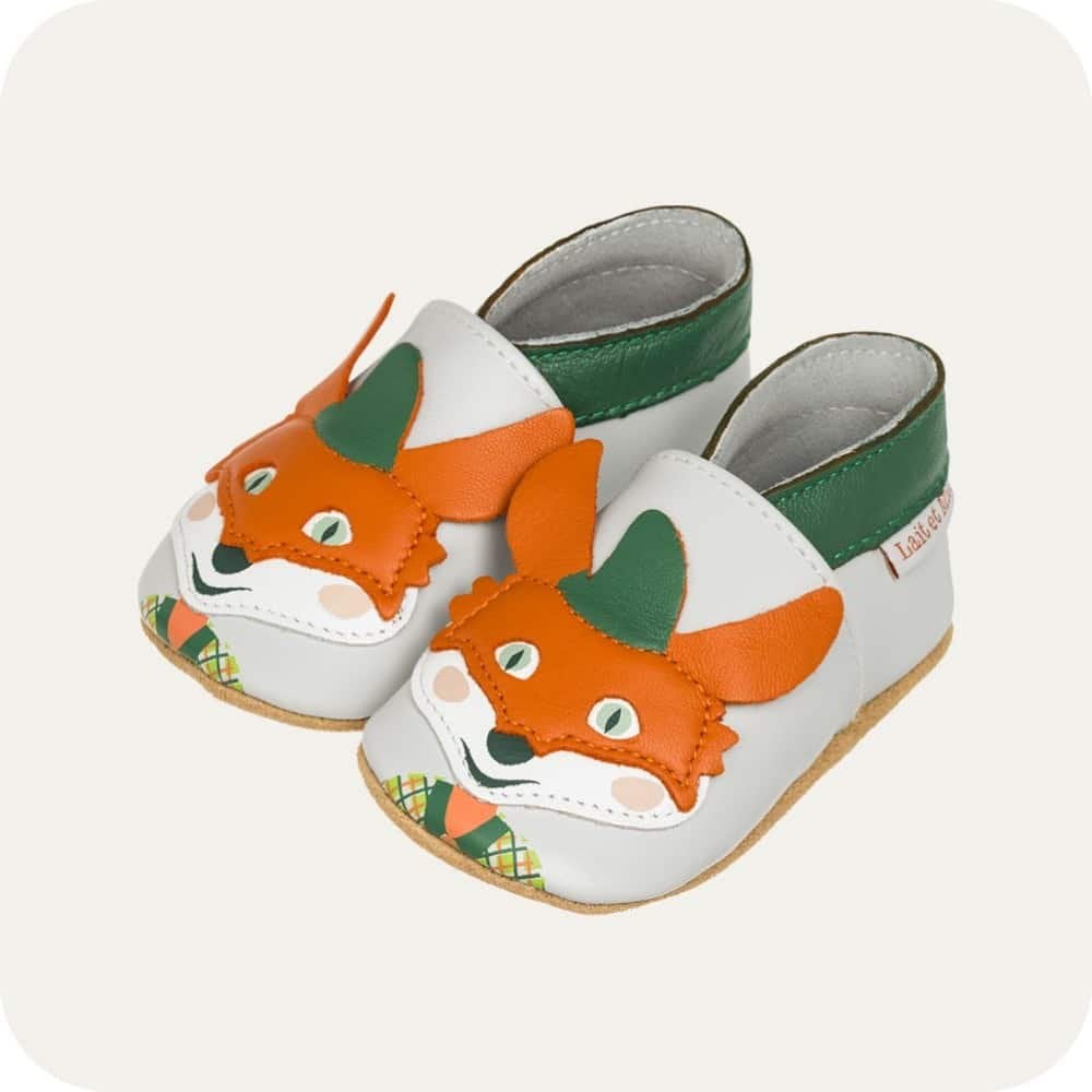 Chaussons bébé en cuir souple – Renard Robin Hood