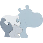 Puzzle en Silicone Alfie – Hippopotame Bleu