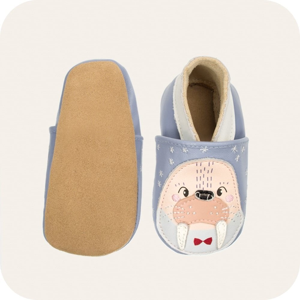Chaussons bébé en cuir extra souple – Morse
