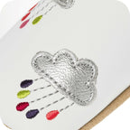 Chaussons bébé en cuir souple – Pluie de couleurs