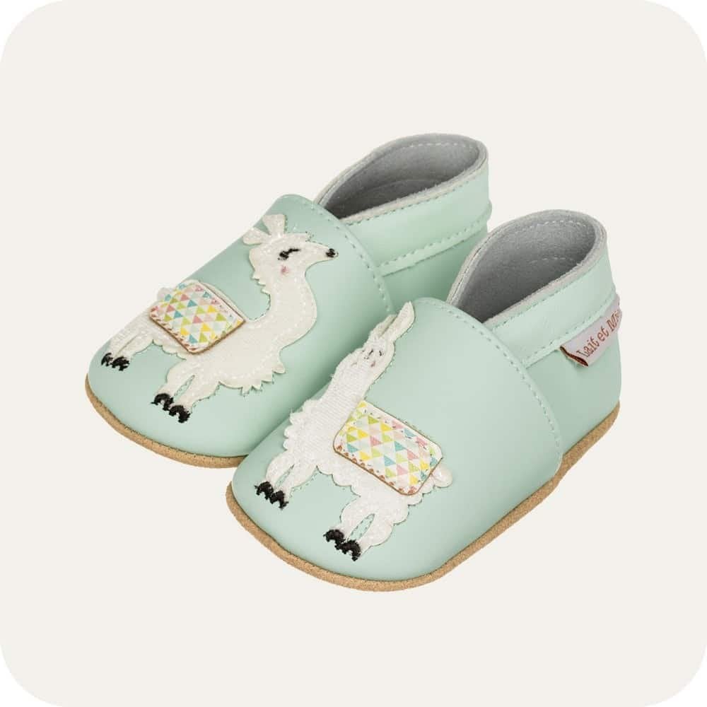 Chaussons bébé en cuir souple – Lamas