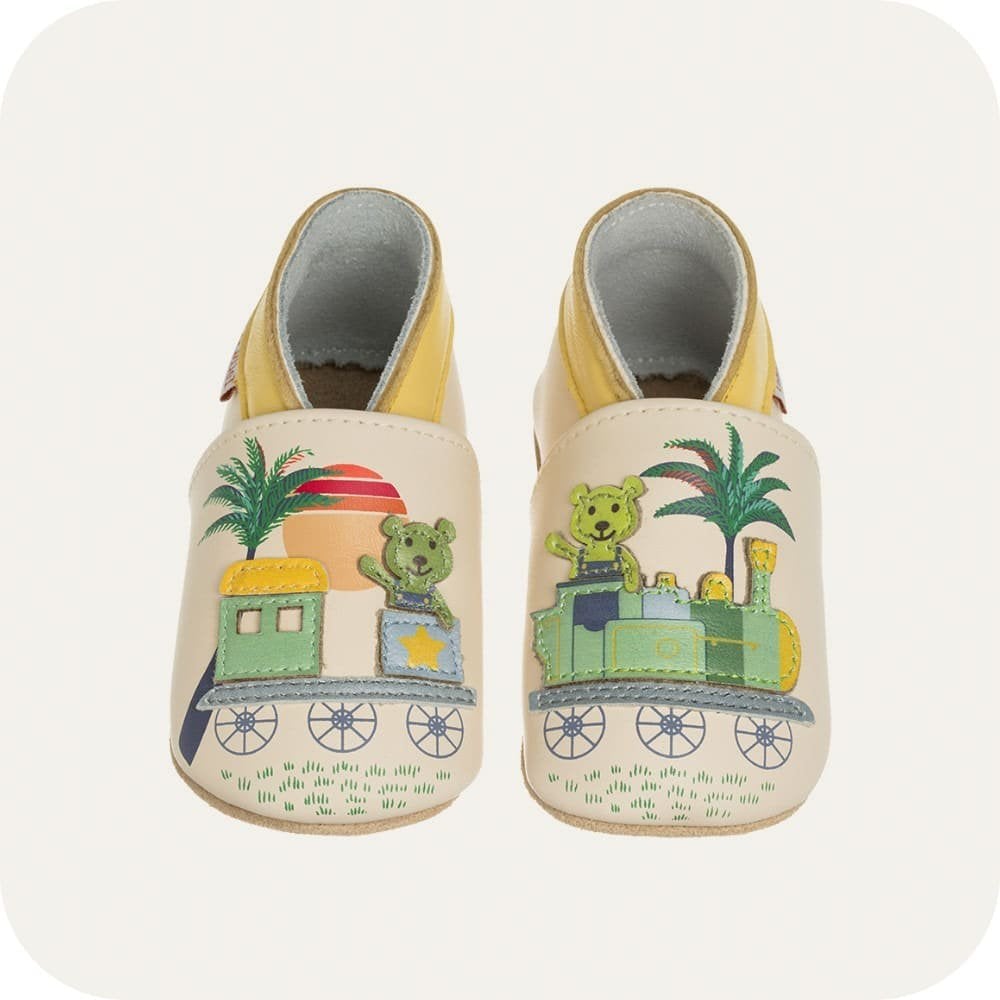 Chaussons bébé en cuir souple – Petit Train