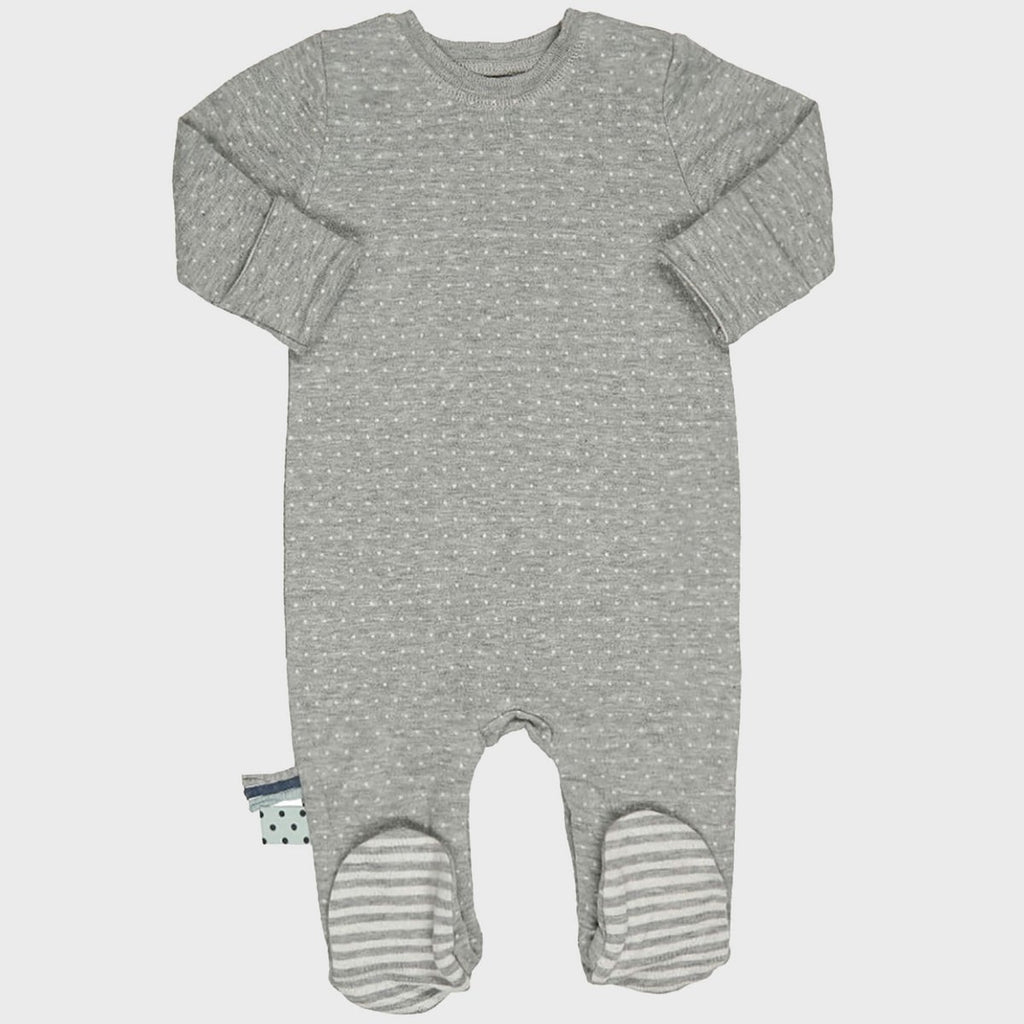 Pyjama Une-Pièce en Coton Bio - Gris mélangé