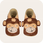 Chaussons bébé en cuir souple – Singe