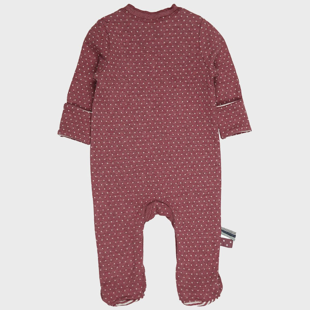Pyjama Une-Pièce en Coton Bio – Bordeaux Mélange