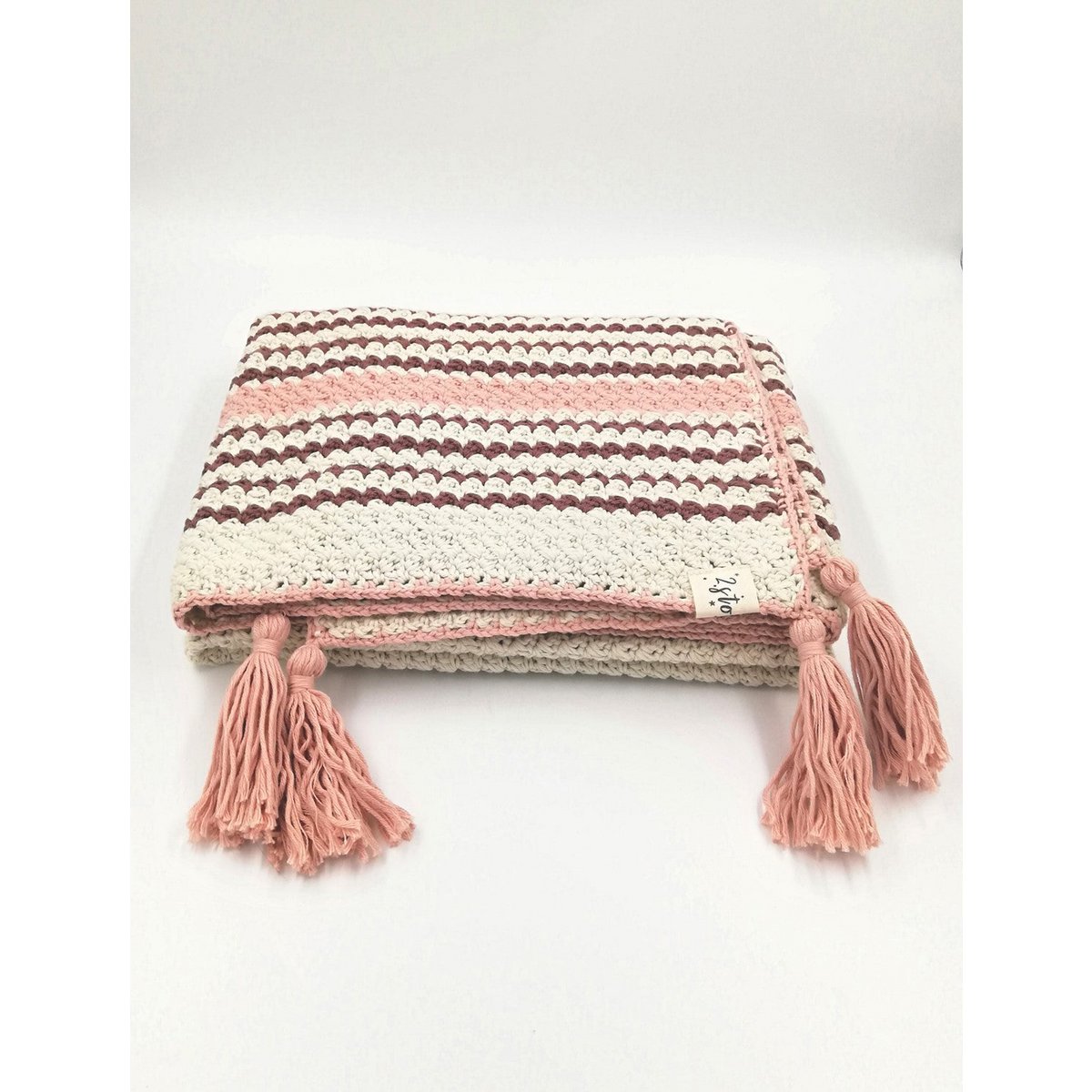 Couverture Bohémian en Coton Bio – Rose