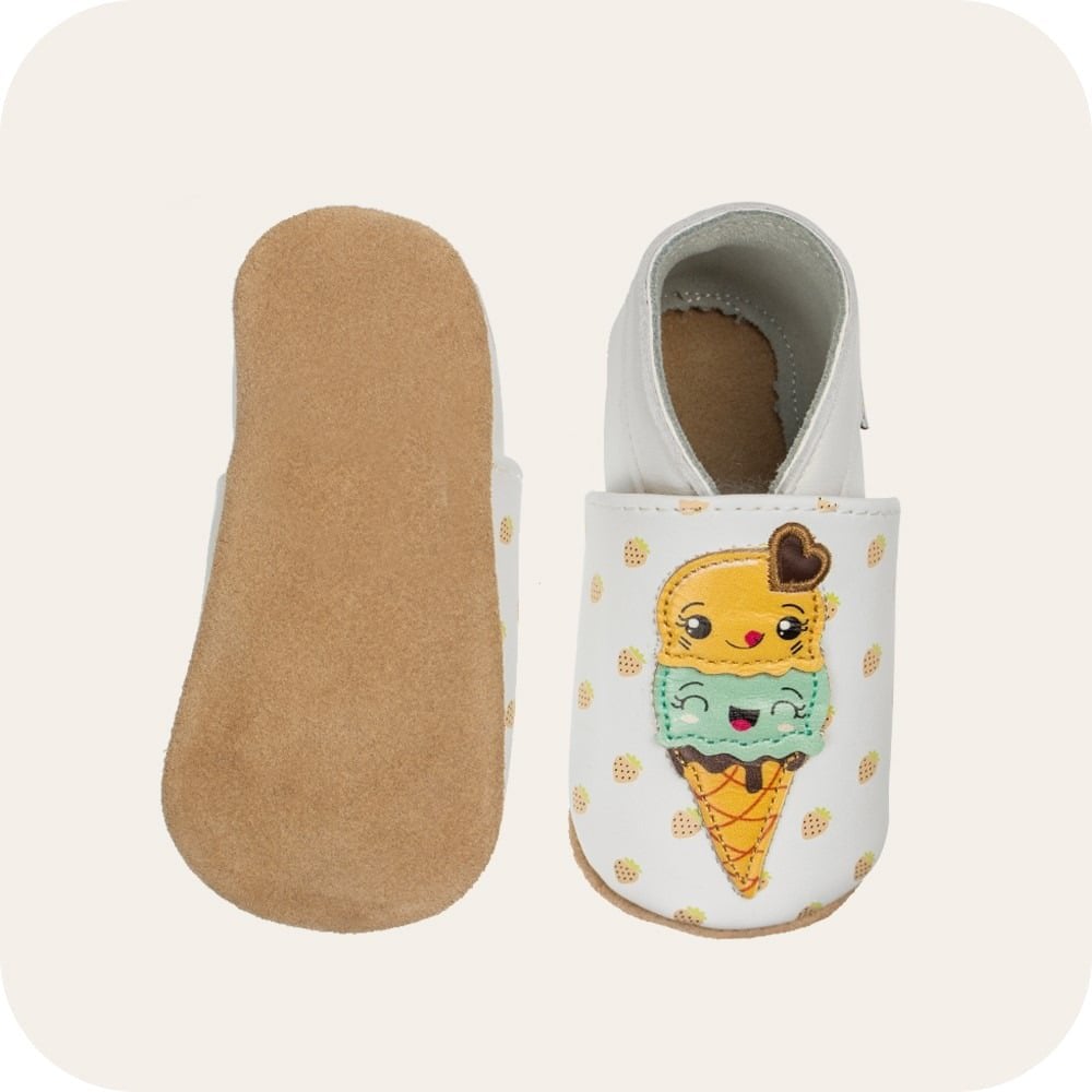 Chaussons bébé en cuir souple – Cornets de Glaces